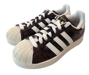 Adidas Superstar 2 Snakeskin Size 8 Brown Cream Ivory Sneaker Womens